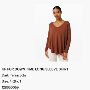 NWOT Lululemon Terracota Long Sleeve Shirt